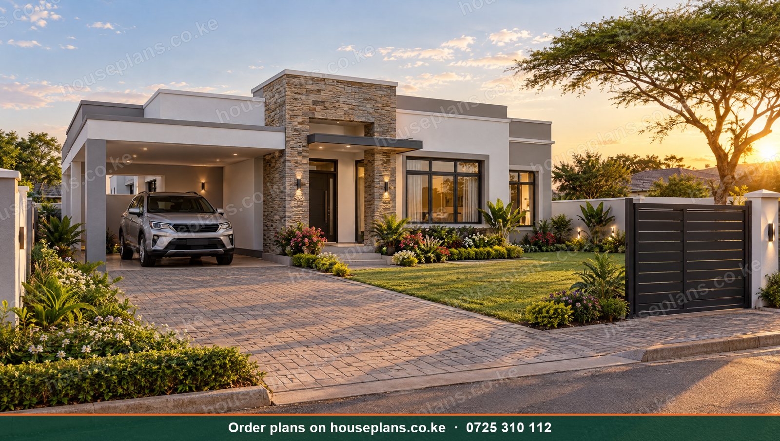 3 Bedroom Flat Roof Bungalow design in Kenya: the Baraka, exterior photo