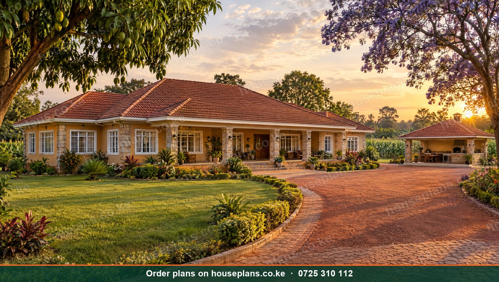 6 Bedroom Hip Roof Bungalow design in Kenya: the Boma, exterior photo