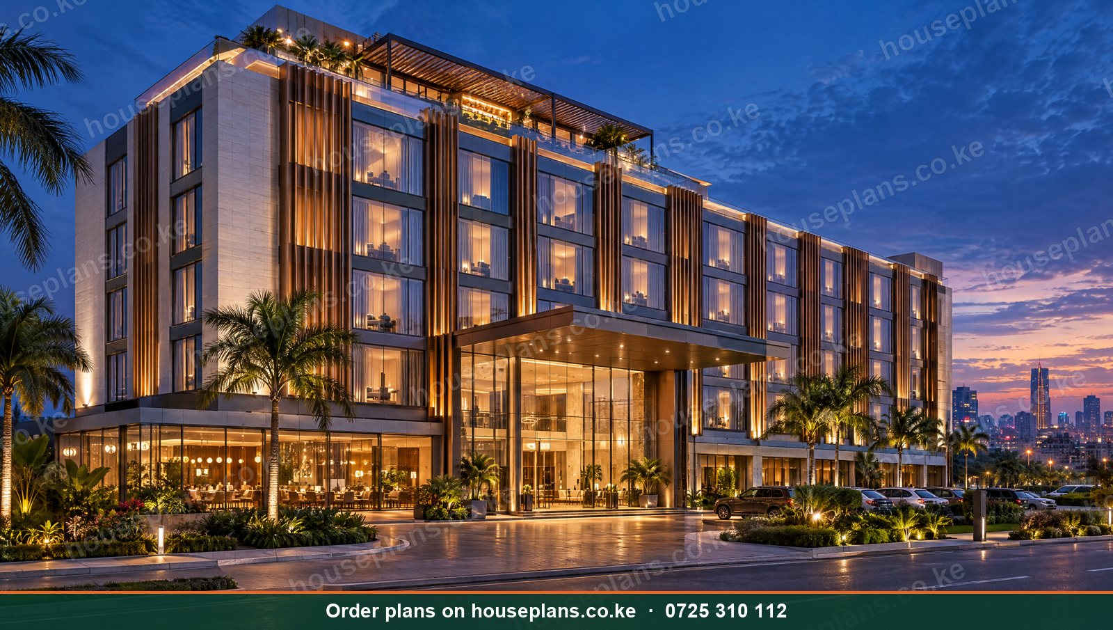 6 Storey 60 Room City Hotel design in Kenya: the Uhuru, exterior photo