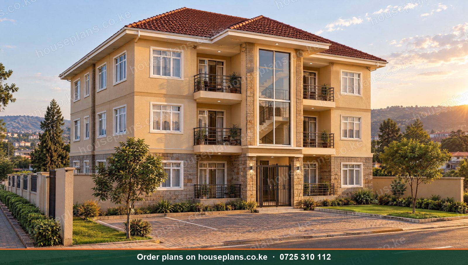3 Storey 1 & 2 Bedroom Apartments (9 units) design in Kenya: the Eldoret, exterior photo