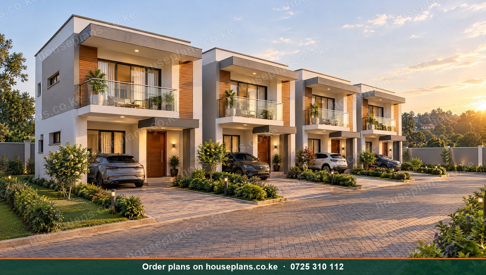 4 Unit 3 Bedroom Townhouses design in Kenya: the Kiambu, exterior photo