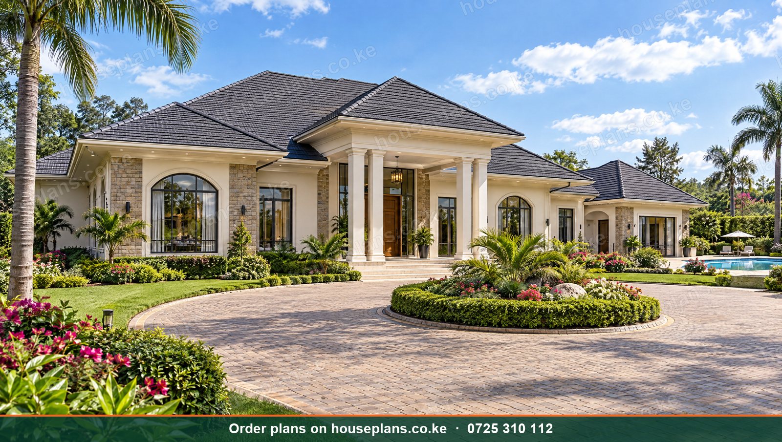 5 Bedroom Hip Roof Bungalow design in Kenya: the Malaika, exterior photo