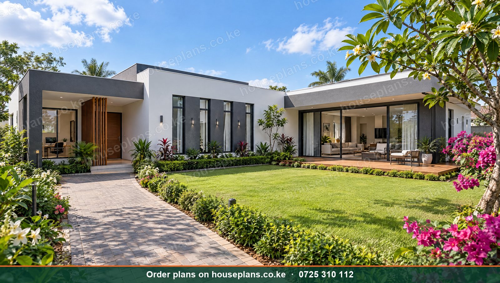 3 Bedroom Flat Roof Bungalow design in Kenya: the Msafiri, exterior photo