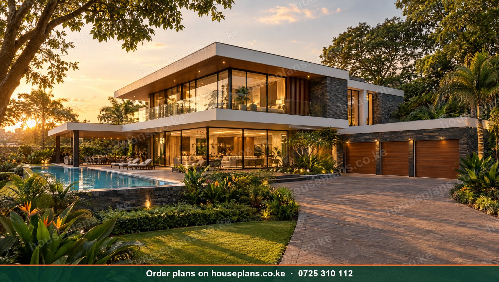 6 Bedroom Flat Roof Mansion design in Kenya: the Rosslyn, exterior photo